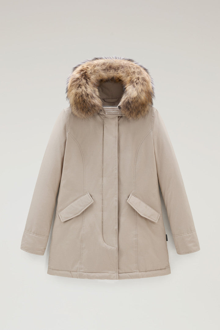 Arctic Parka in Ramar Cloth with Detachable Fur Trim (Dark Green Two Tones) - Detail View 8