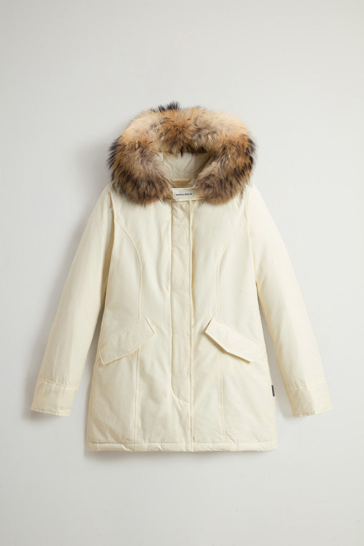 Arctic Parka in Ramar Cloth with Detachable Fur Trim (Dark Green Two Tones) - Detail View 17
