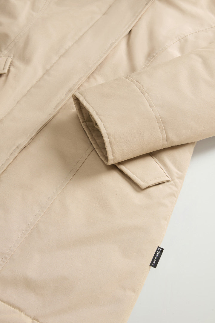 Arctic Parka in Ramar Cloth with Detachable Fur Trim (Dark Green Two Tones) - Detail View 6
