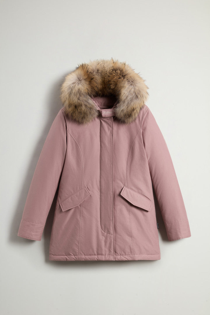 Arctic Parka in Ramar Cloth with Detachable Fur Trim (Dark Green Two Tones) - Detail View 15