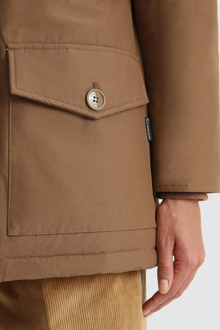 Arctic Parka in Ramar Cloth with Four Pockets and Detachable Fur (Black) - Detail View 13