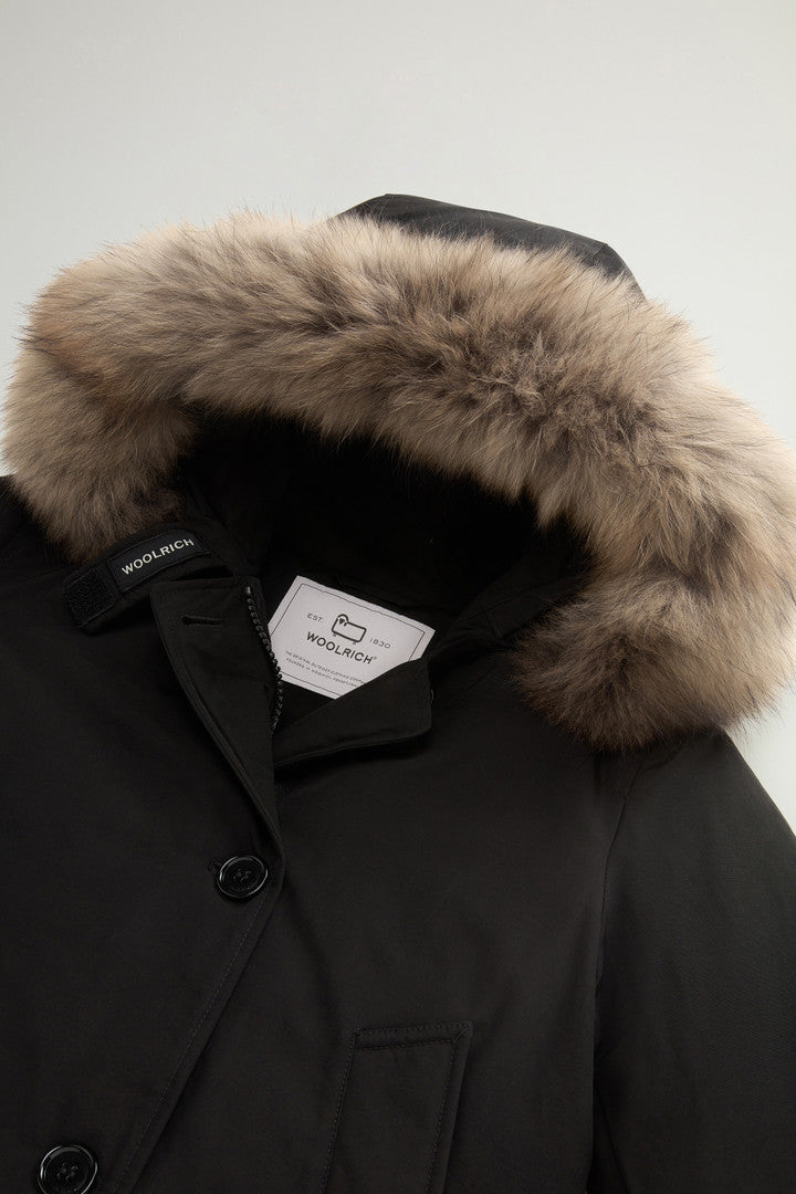 Arctic Parka in Ramar Cloth with Four Pockets and Detachable Fur (Black) - Detail View 5