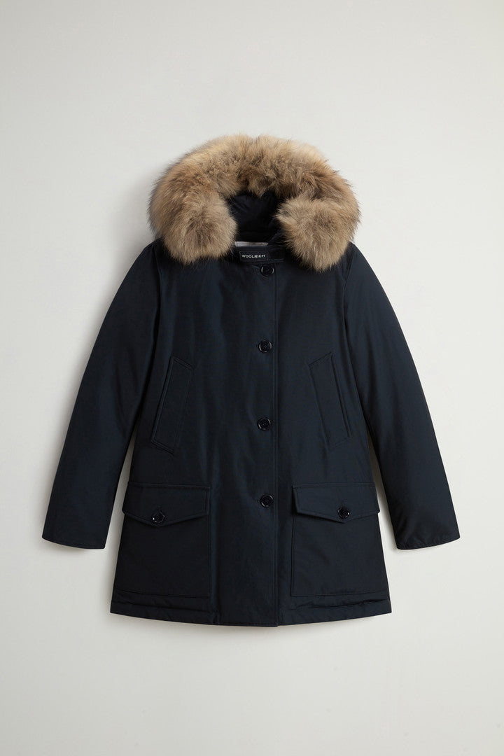 Arctic Parka in Ramar Cloth with Four Pockets and Detachable Fur (Black) - Detail View 19