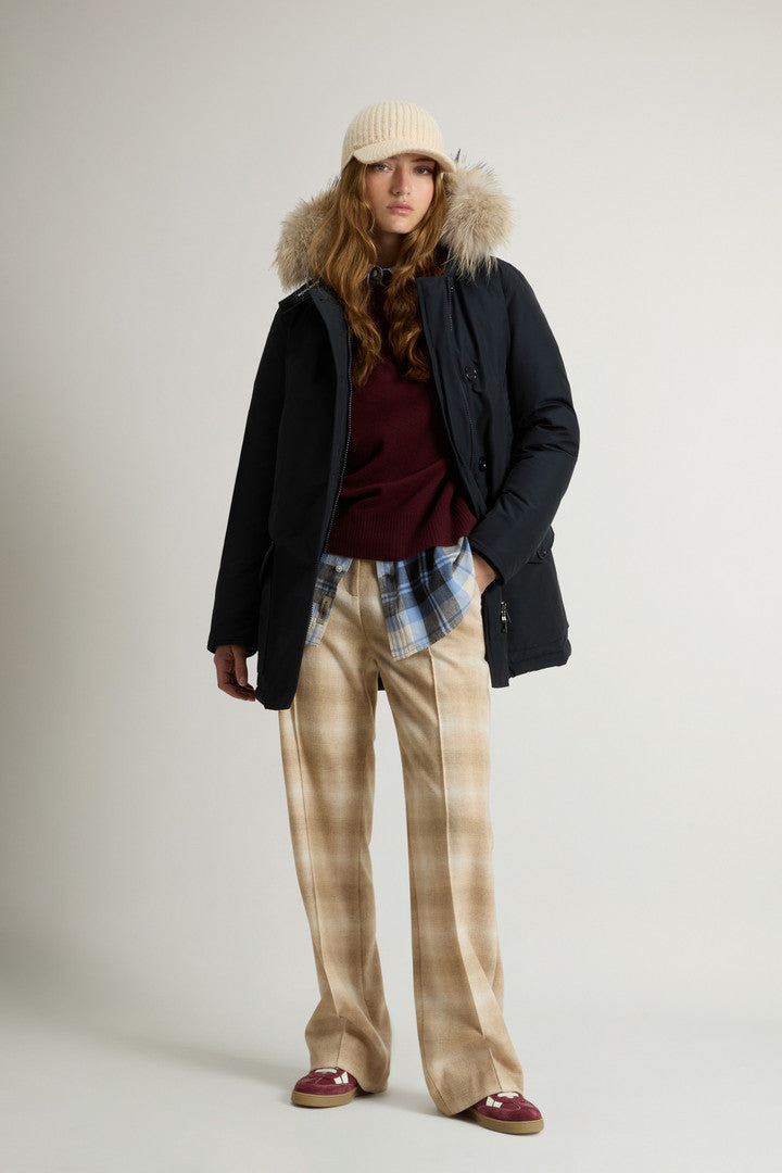 Arctic Parka in Ramar Cloth with Four Pockets and Detachable Fur (Oxford Tan) - Detail View 1