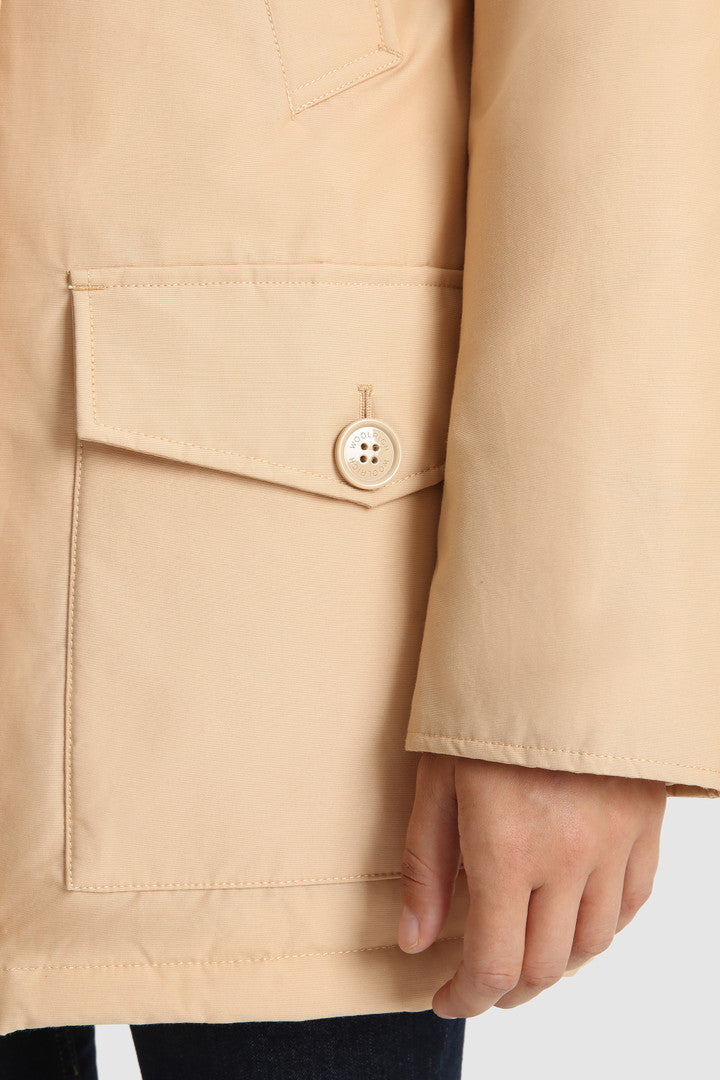 Arctic Parka in Ramar Cloth with Four Pockets and Detachable Fur (Black) - Detail View 12