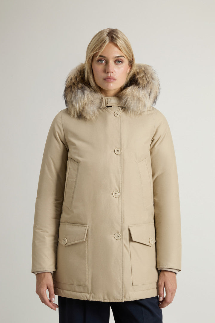 Arctic Parka in Ramar Cloth with Four Pockets and Detachable Fur (Oxford Tan) - Main View