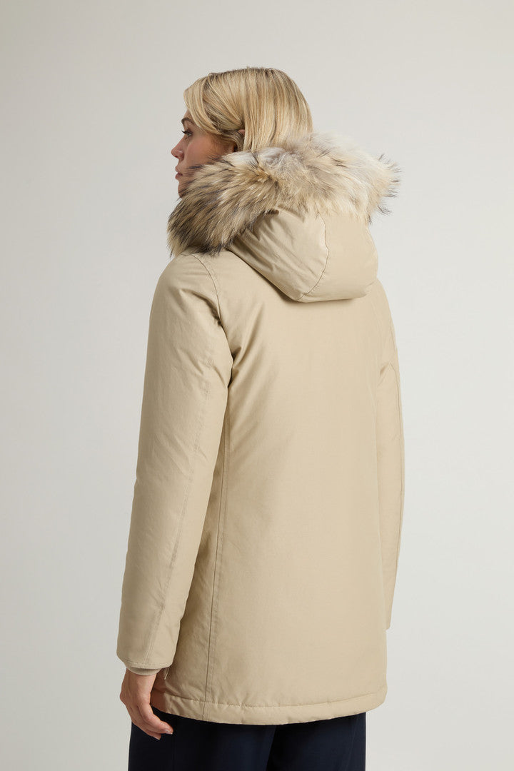 Arctic Parka in Ramar Cloth with Four Pockets and Detachable Fur (Oxford Tan) - Detail View 2