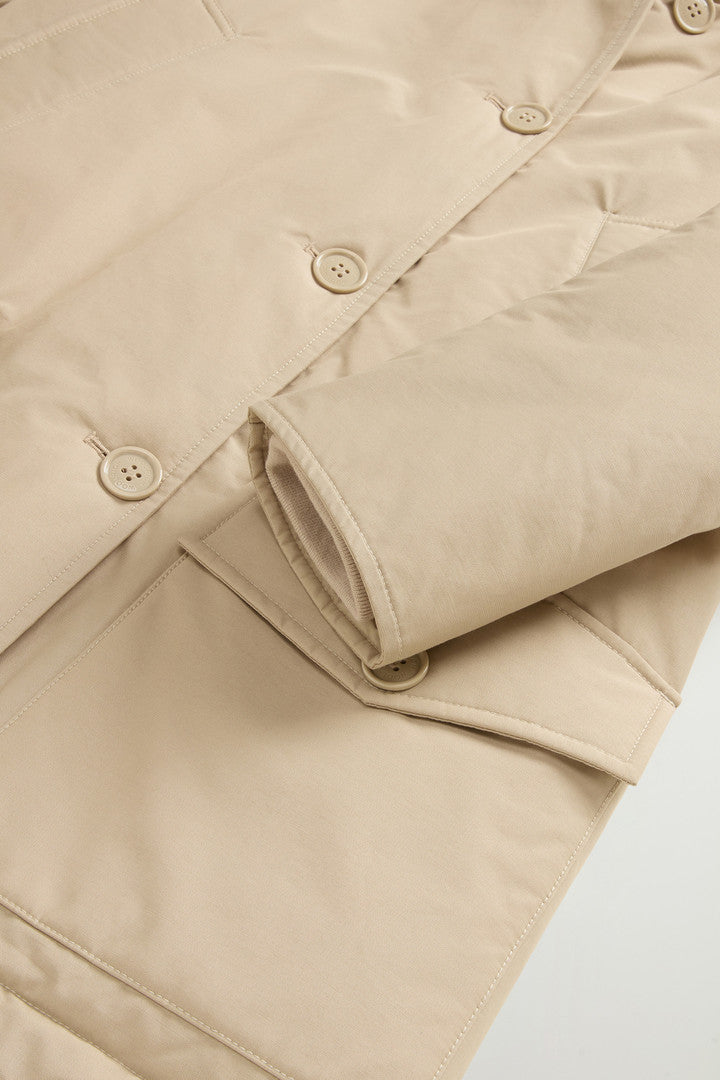 Arctic Parka in Ramar Cloth with Four Pockets and Detachable Fur (Oxford Tan) - Detail View 6