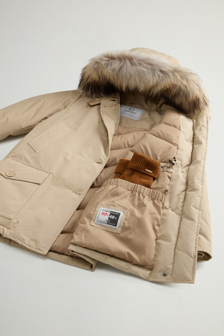 Arctic Parka in Ramar Cloth with Four Pockets and Detachable Fur (Oxford Tan) - Detail View 7