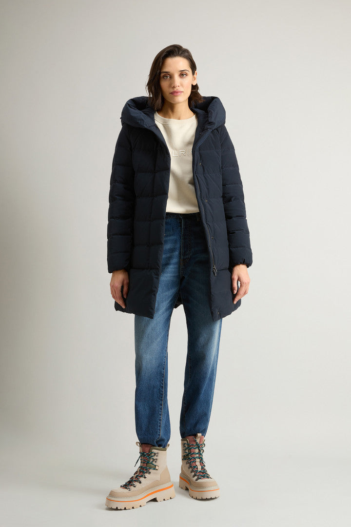 Puffy Prescott Parka in Urban Touch (Melton Blue) - Detail View 2