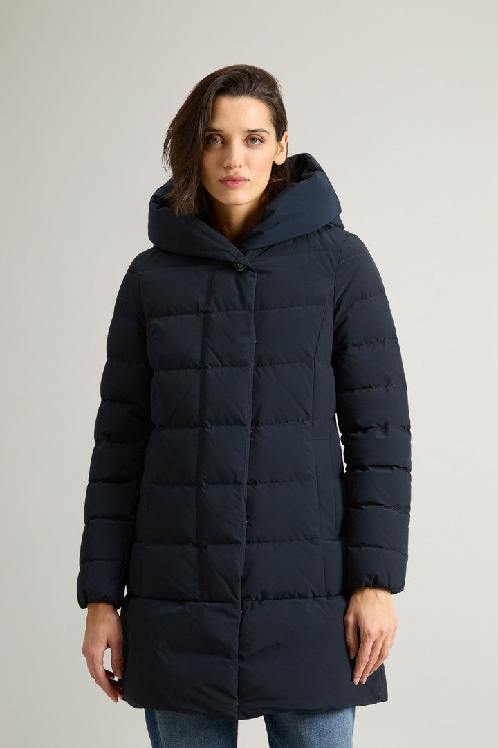 Puffy Prescott Parka in Urban Touch (Melton Blue) - Detail View 1