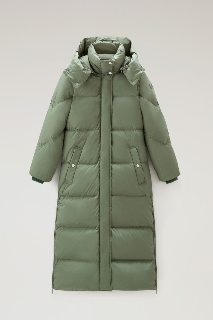 Aurora Long Parka in Stretch Nylon (Black) - Detail View 16