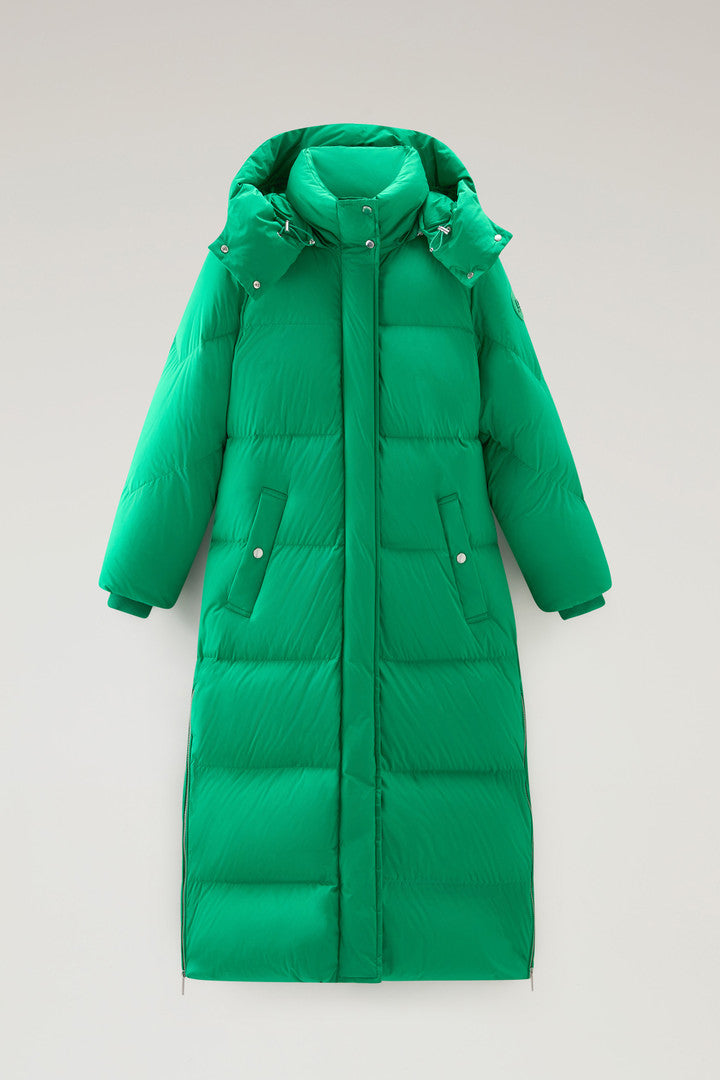 Aurora Long Parka in Stretch Nylon (Black) - Detail View 15