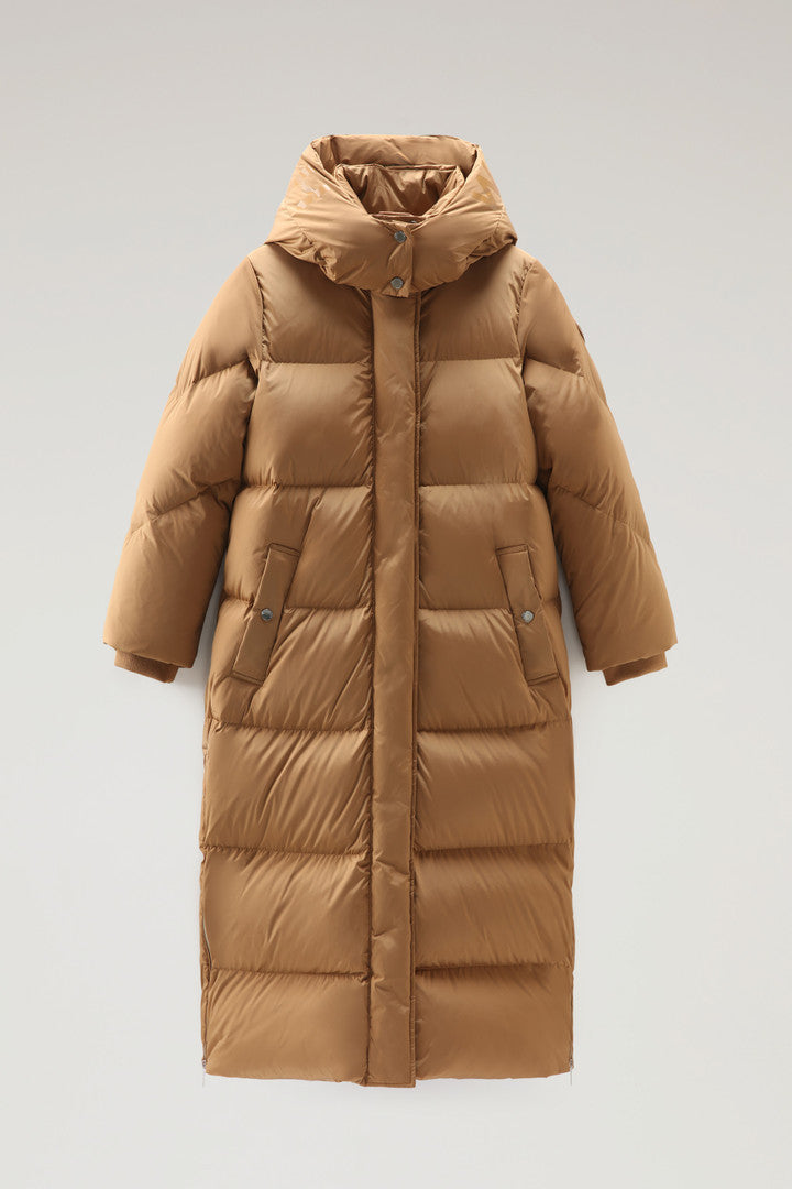 Aurora Long Parka in Stretch Nylon (Black) - Detail View 17