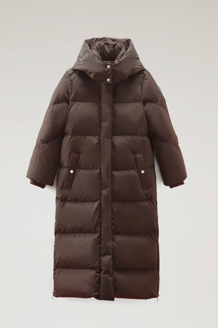 Aurora Long Parka in Stretch Nylon (Black) - Detail View 18