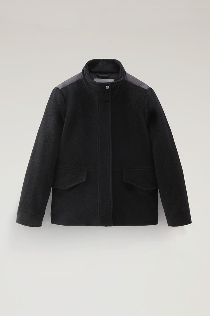 Kuna Jacket in Wool and Cashmere Blend (Dark Camel) - Detail View 6