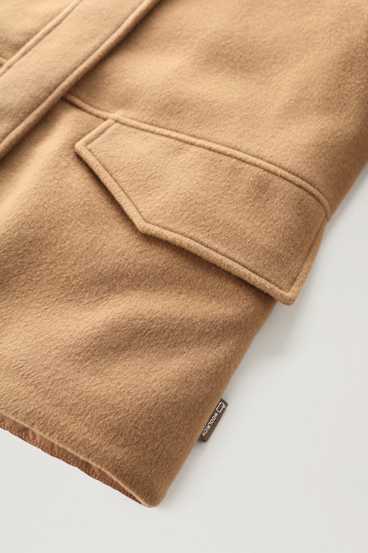 Kuna Jacket in Wool and Cashmere Blend (Dark Camel) - Detail View 3