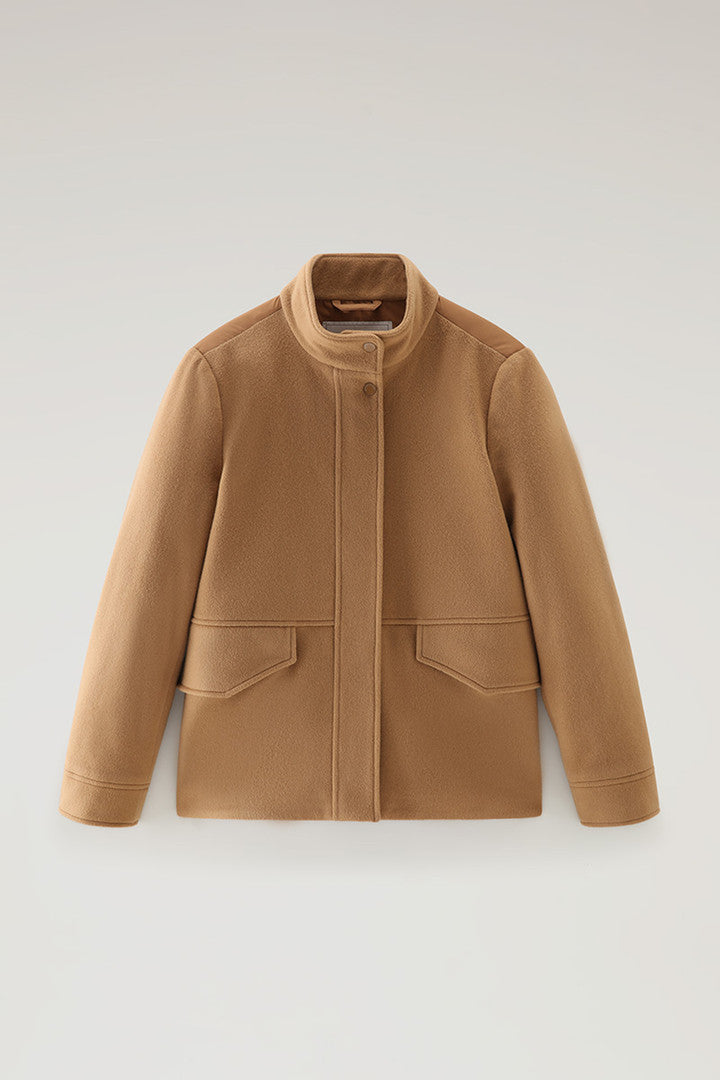 Kuna Jacket in Wool and Cashmere Blend (Dark Camel) - Main View