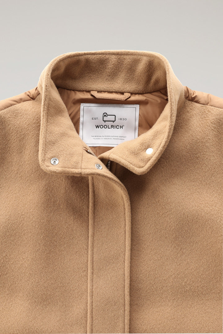 Kuna Jacket in Wool and Cashmere Blend (Dark Camel) - Detail View 1