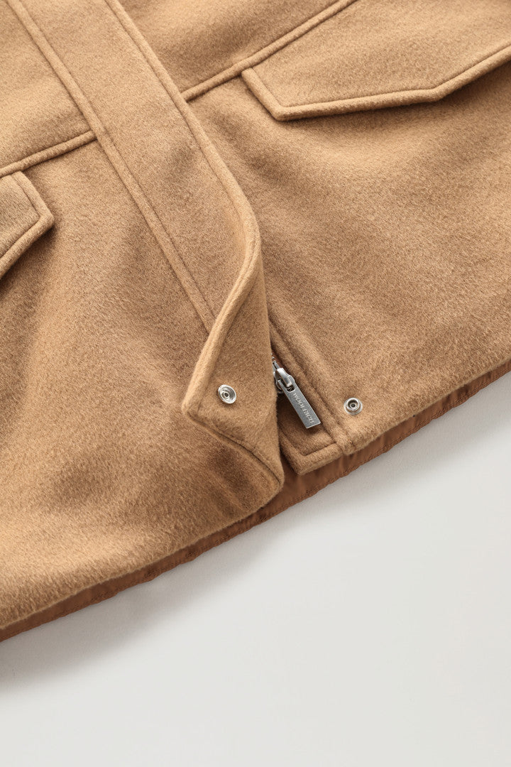 Kuna Jacket in Wool and Cashmere Blend (Dark Camel) - Detail View 4