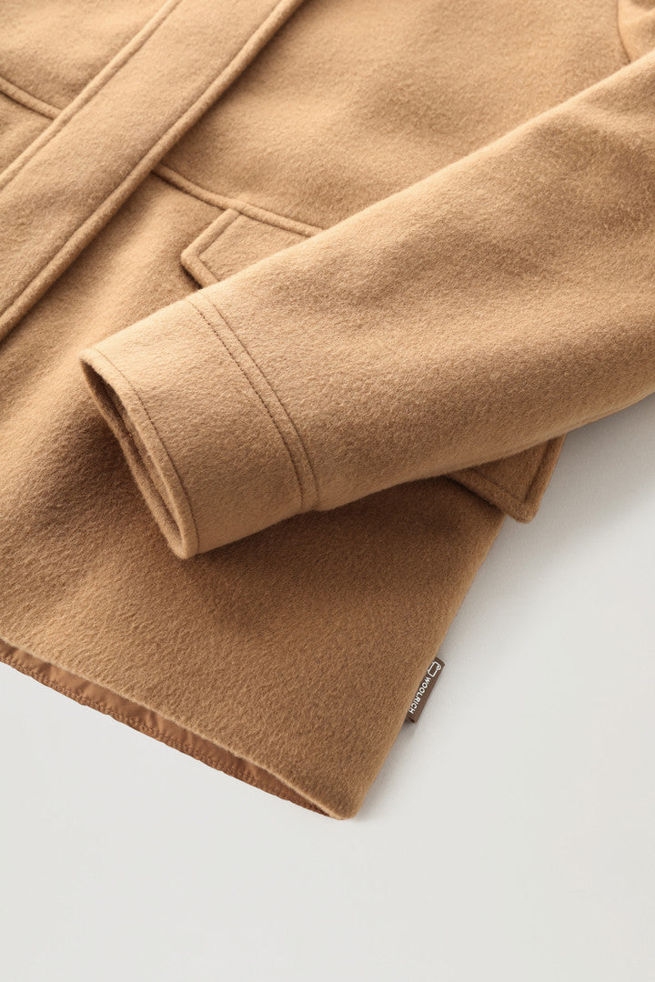Kuna Jacket in Wool and Cashmere Blend (Dark Camel) - Detail View 2