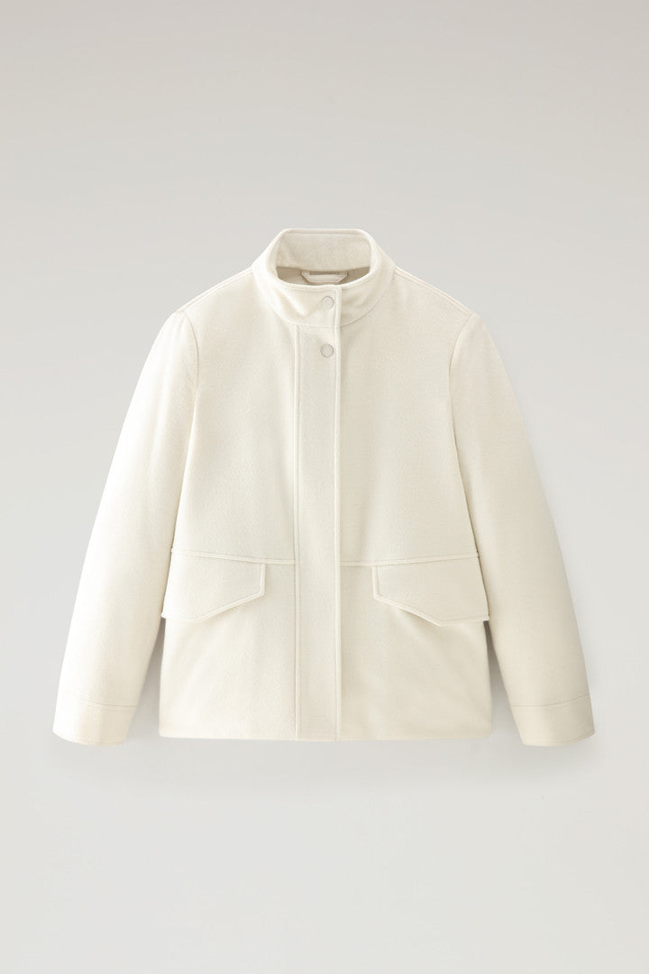 Kuna Jacket in Wool and Cashmere Blend (Dark Camel) - Detail View 7