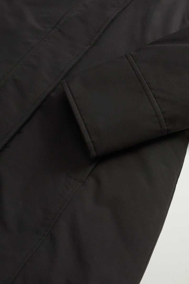 Boulder Parka in Ramar Cloth with Hood and Detachable Faux Fur Trim (Black) - Detail View 8