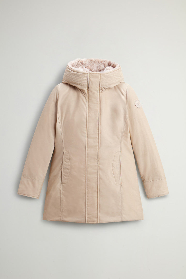 Boulder Parka in Ramar Cloth with Hood and Detachable Faux Fur Trim (Black) - Detail View 10