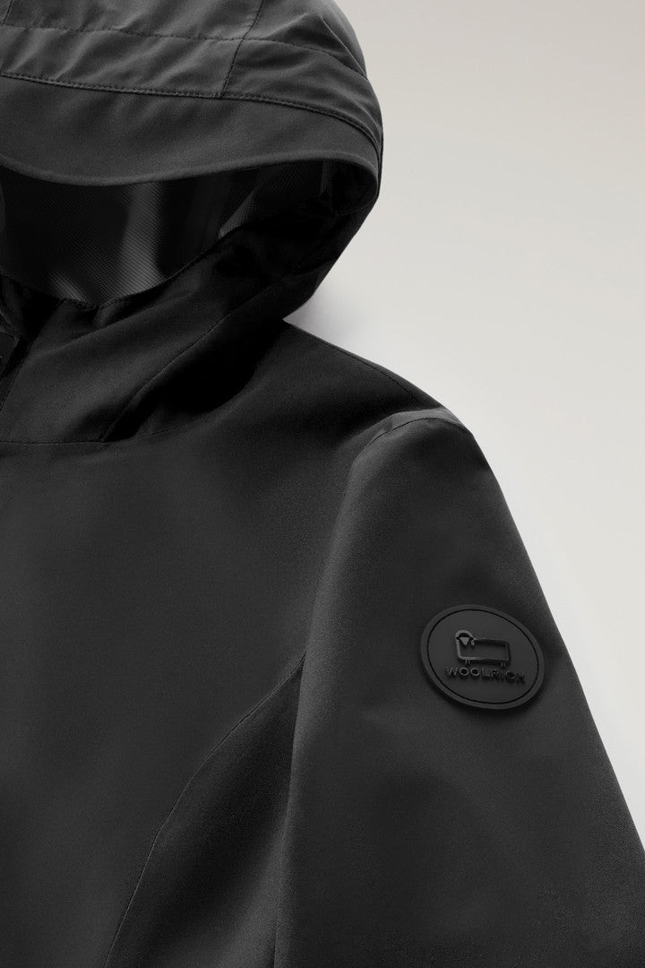 Waterproof Leavitt Lightweight Parka with Hood (Black) - Detail View 2