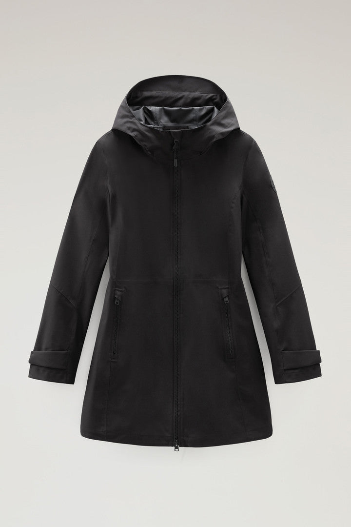 Waterproof Leavitt Lightweight Parka with Hood (Dark Green) - Detail View 1
