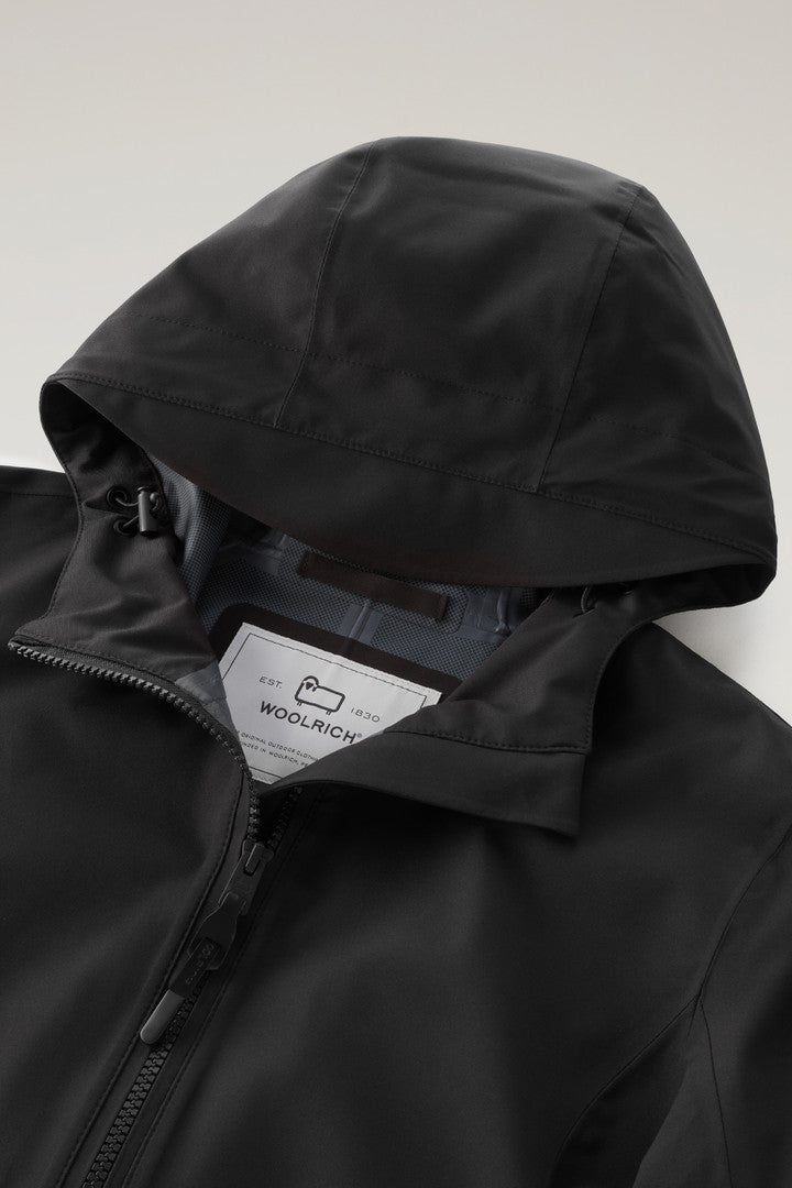 Waterproof Leavitt Lightweight Parka with Hood (Black) - Detail View 1
