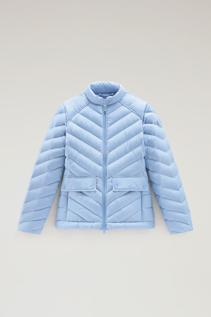 Short Padded Jacket with Chevron Quilting (Smoky Rose) - Detail View 10