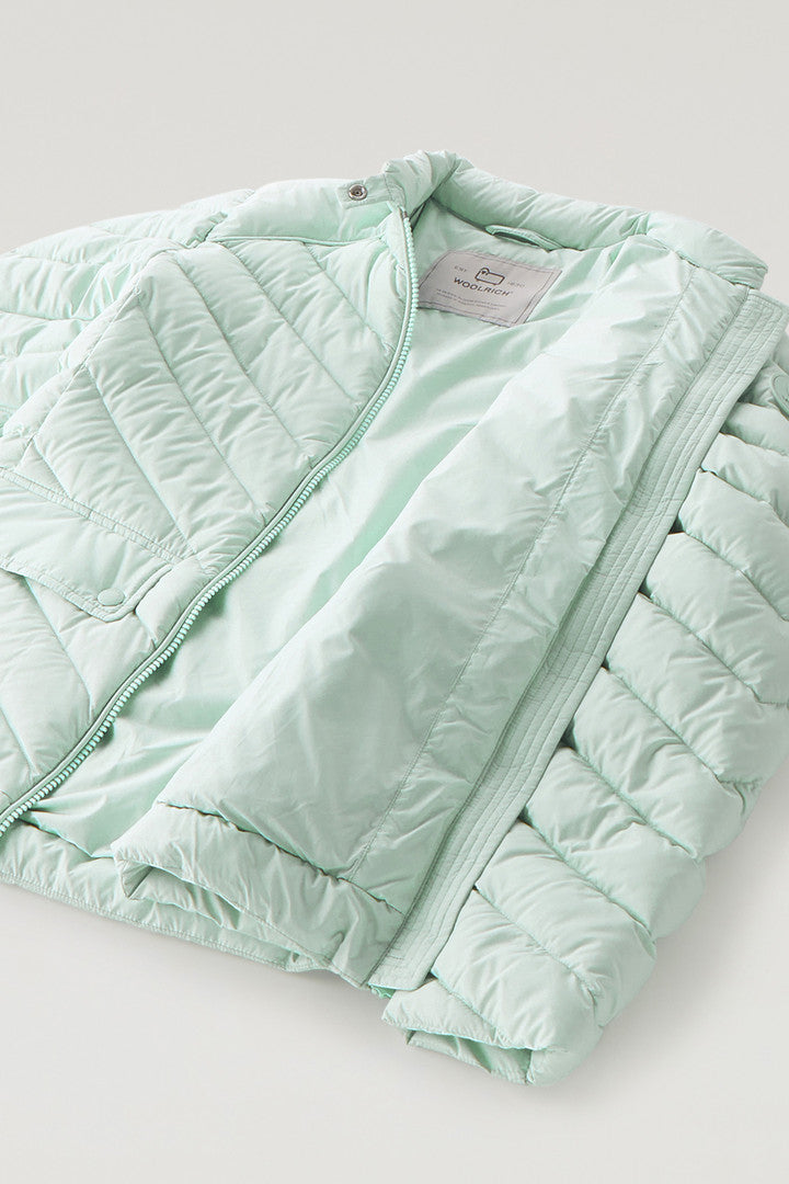 Short Padded Jacket with Chevron Quilting (Smoky Rose) - Detail View 6