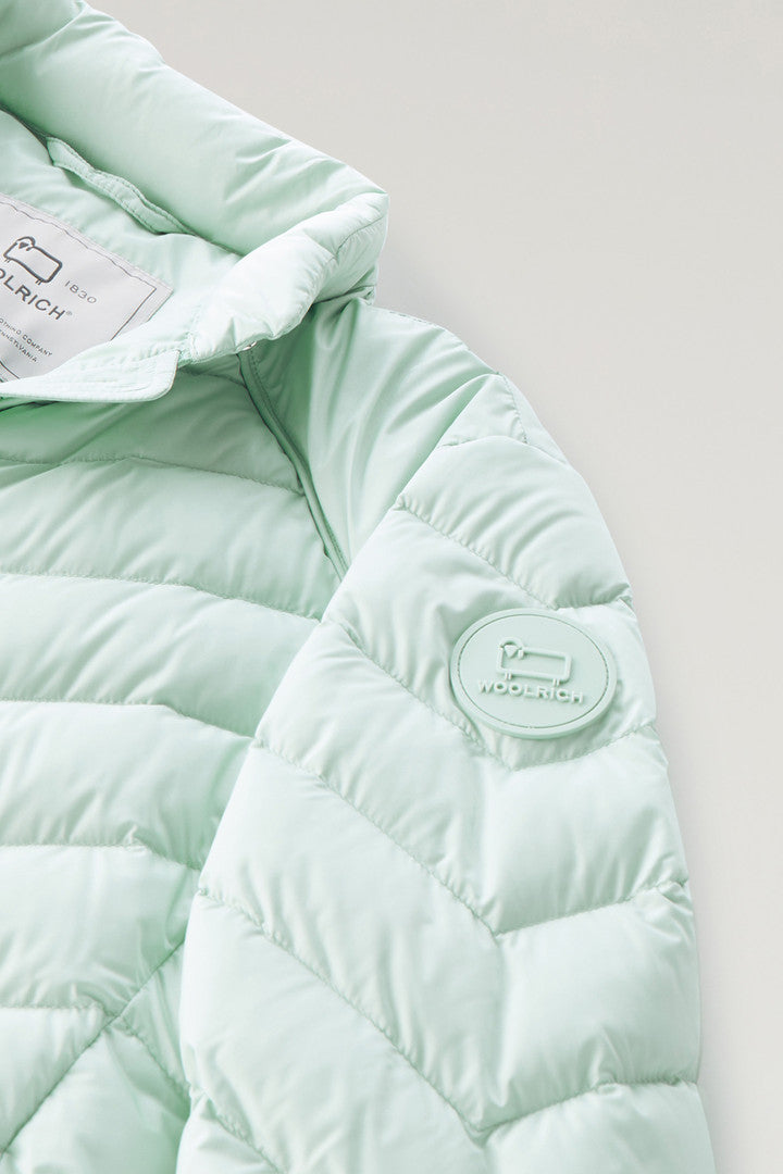 Short Padded Jacket with Chevron Quilting (Smoky Rose) - Detail View 3