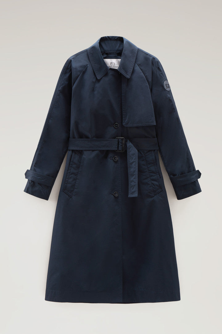 Trench Coat in Urban Touch Fabric with Belted Waist (Feather Beige) - Detail View 8