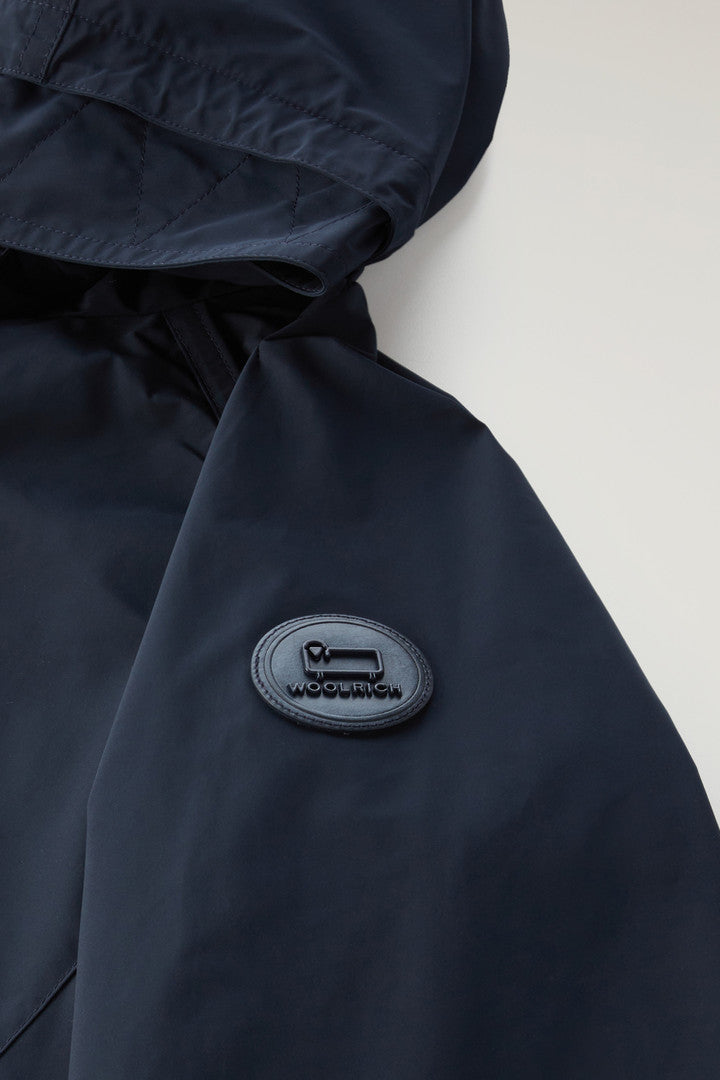 Long Summer Parka in Urban Touch Fabric with Hood (Feather Beige) - Detail View 2