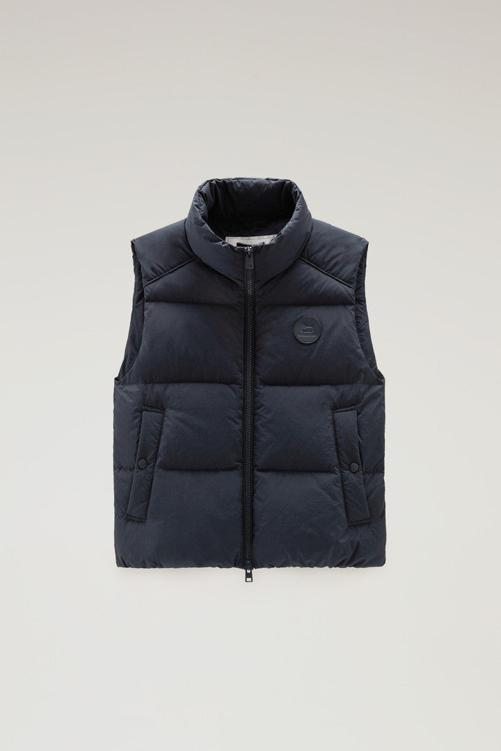 Quilted Vest in Eco Taslan Nylon (Smoky Rose) - Detail View 7