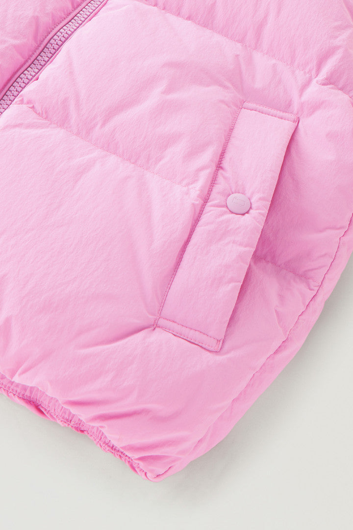 Quilted Vest in Eco Taslan Nylon (Smoky Rose) - Main View