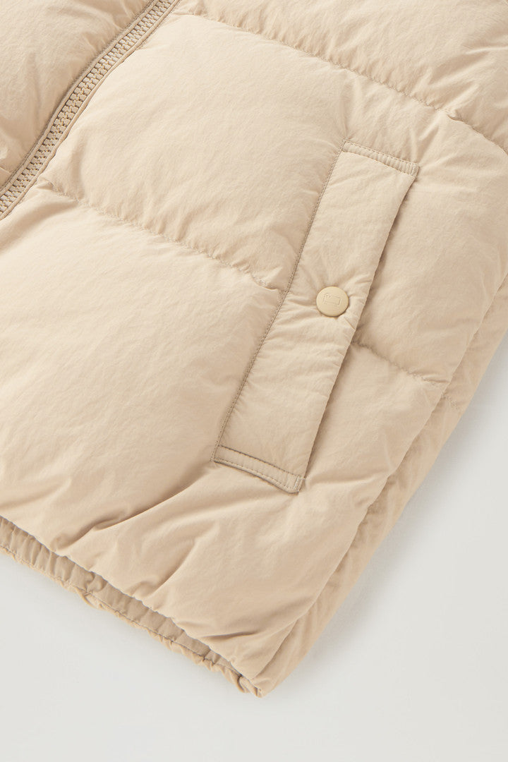 Quilted Vest in Eco Taslan Nylon (Evergreen) - Detail View 5