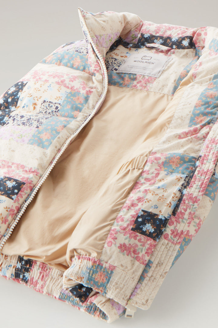 Pennsylvania Quilted Vest with Patchwork Print (Cream Patchwork) - Detail View 4