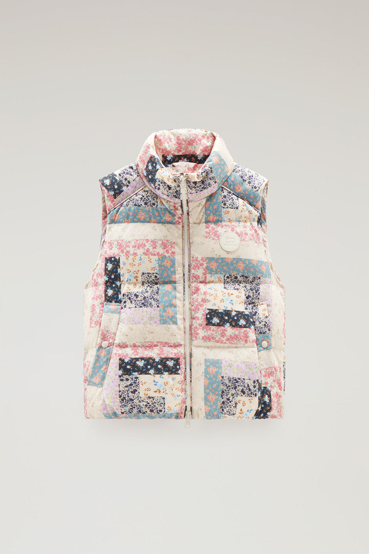 Pennsylvania Quilted Vest with Patchwork Print (Cream Patchwork) - Main View