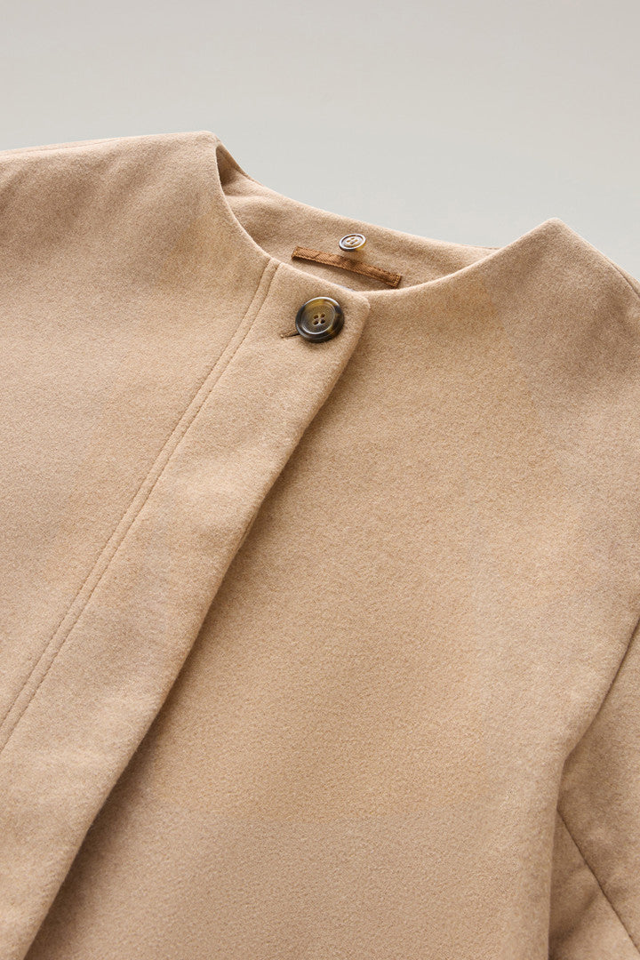 2-In-1 Parka in Recycled Manteco Wool Blend (Suede Brown) - Detail View 2