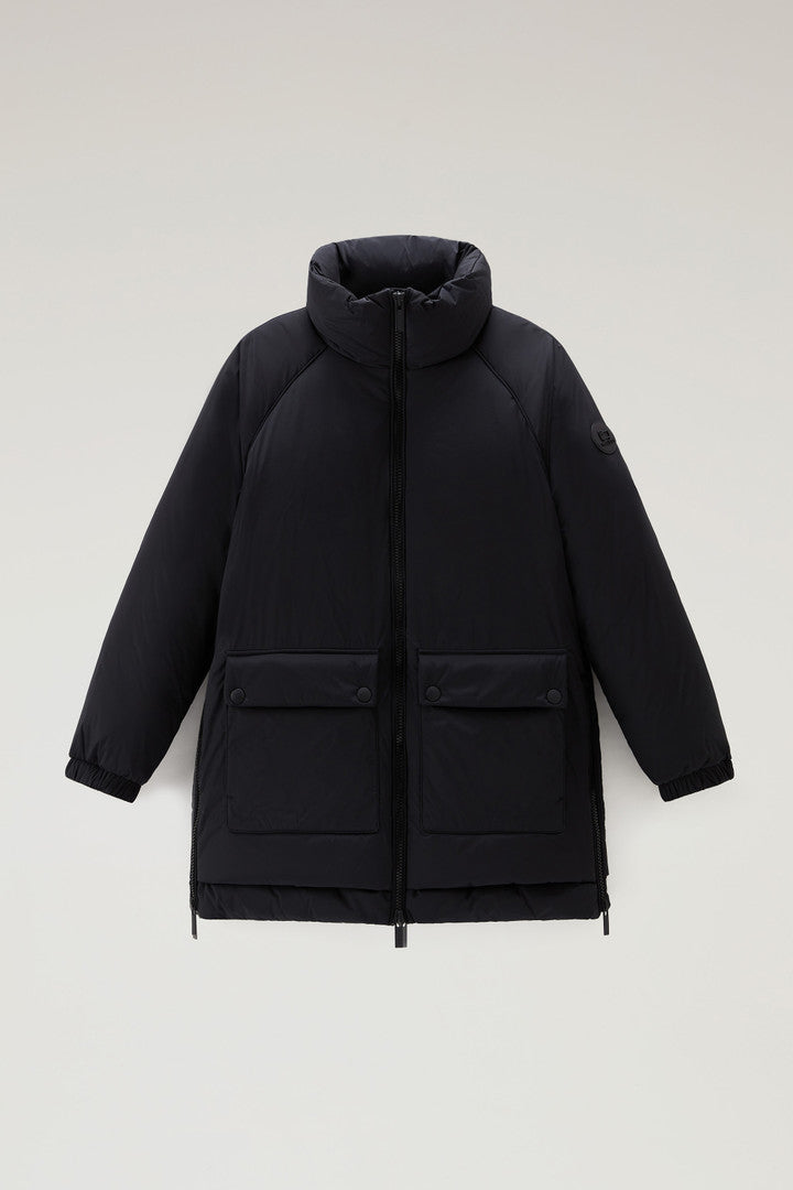 Alsea Down Jacket in Stretch Nylon (Black) - Main View