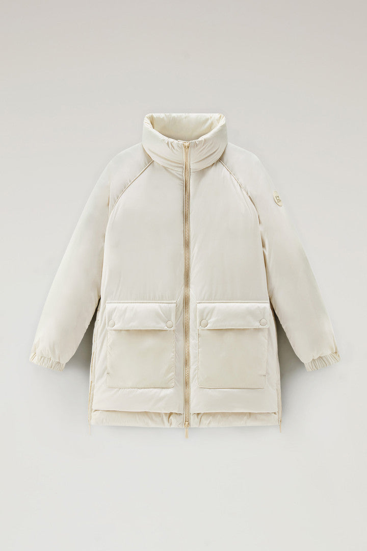 Alsea Down Jacket in Stretch Nylon (Black) - Detail View 6