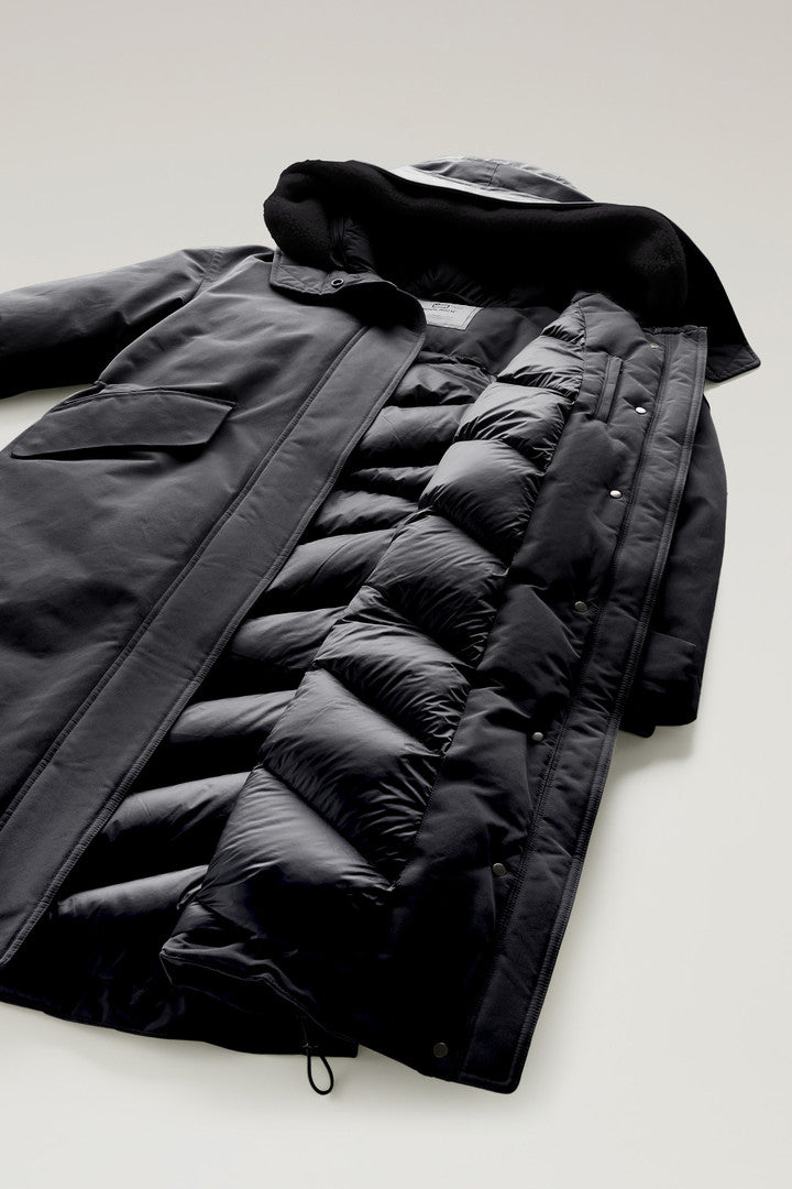 Long Parka in Brushed Ramar Cloth (Tundra Grey) - Detail View 8