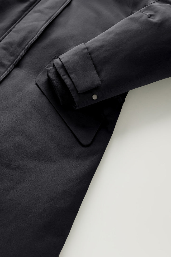 Long Parka in Brushed Ramar Cloth (Tundra Grey) - Detail View 5