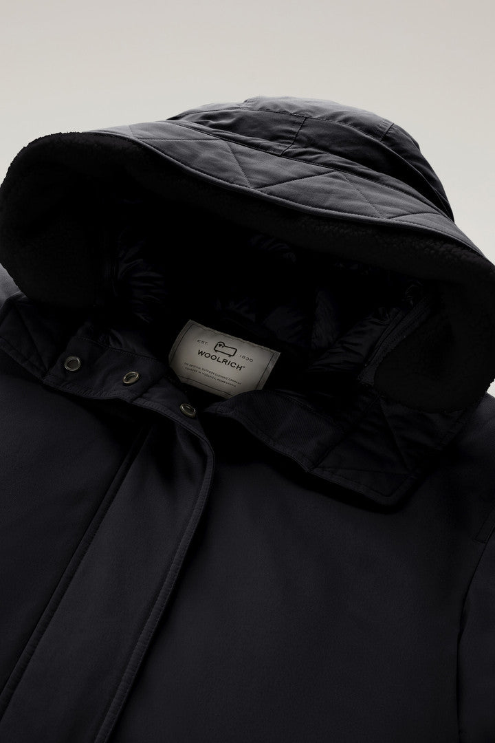 Long Parka in Brushed Ramar Cloth (Tundra Grey) - Detail View 2