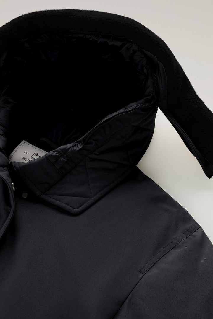 Long Parka in Brushed Ramar Cloth (Tundra Grey) - Detail View 3