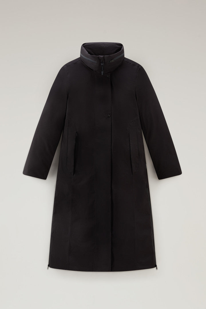 Waterproof High-Tech Long Coat in Recycled GORE-TEX (Black) - Main View