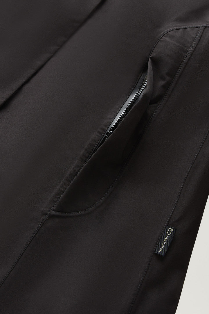 Waterproof High-Tech Long Coat in Recycled GORE-TEX (Black) - Detail View 3